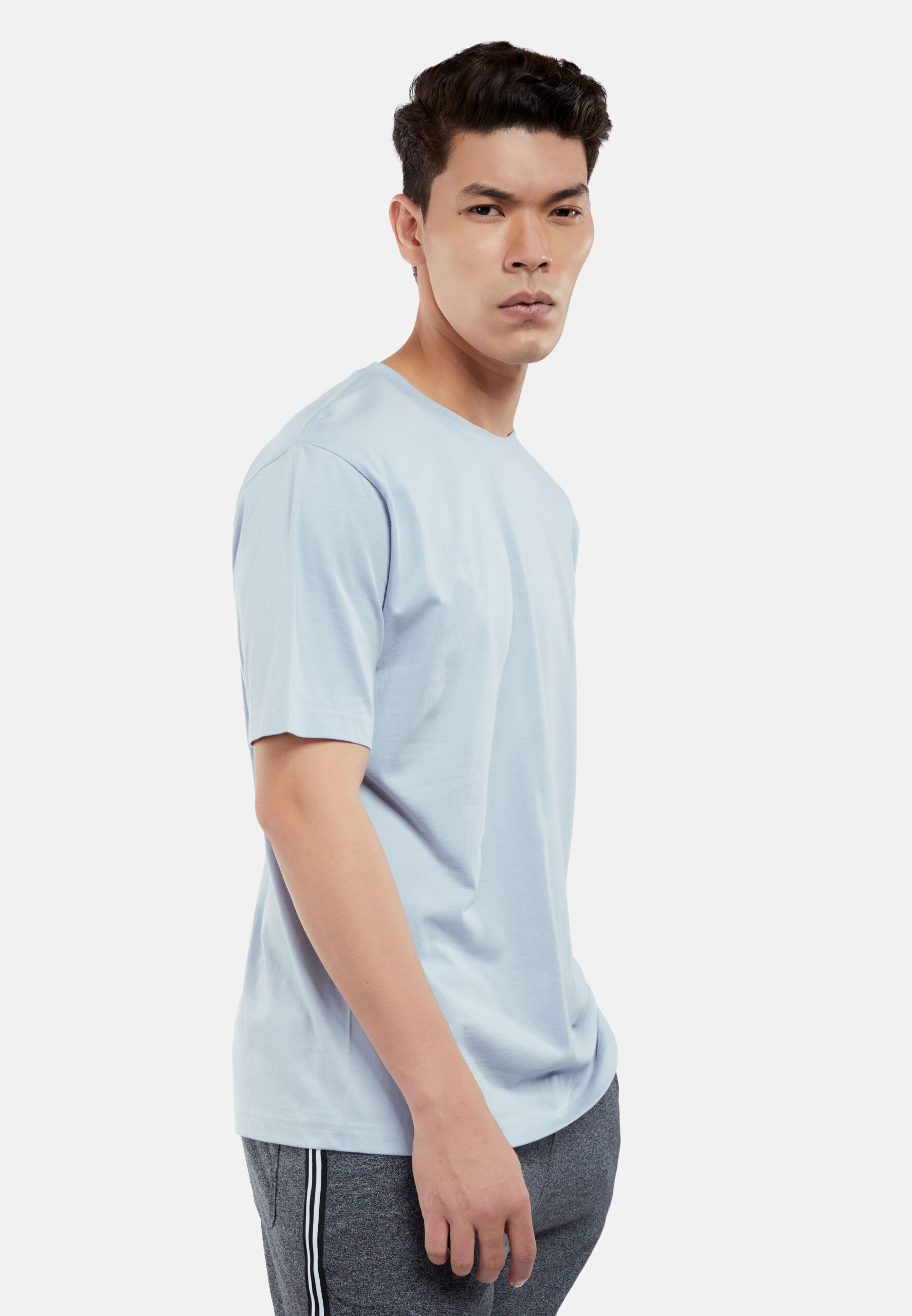 100% Cotton Round Neck (160 grams)- Light Grey (P-901-41) - Image 9