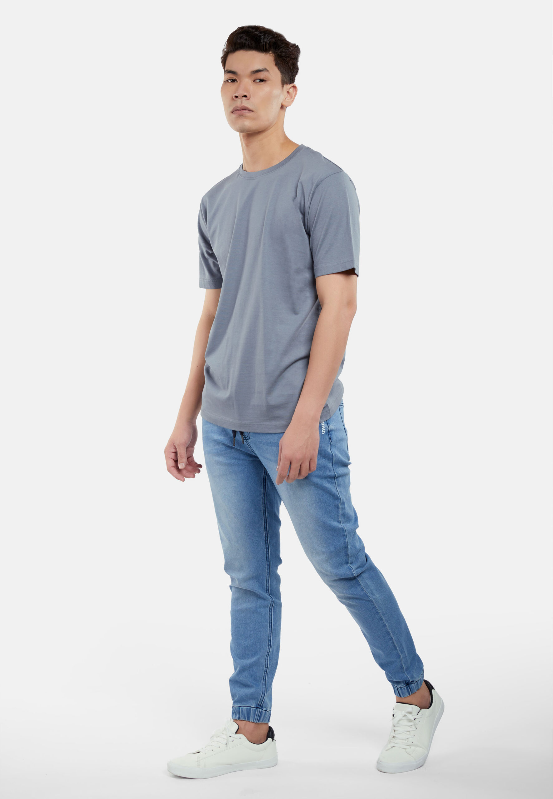 100% Cotton Round Neck (160 grams)- Knight Grey (P-901-71) - Image 7