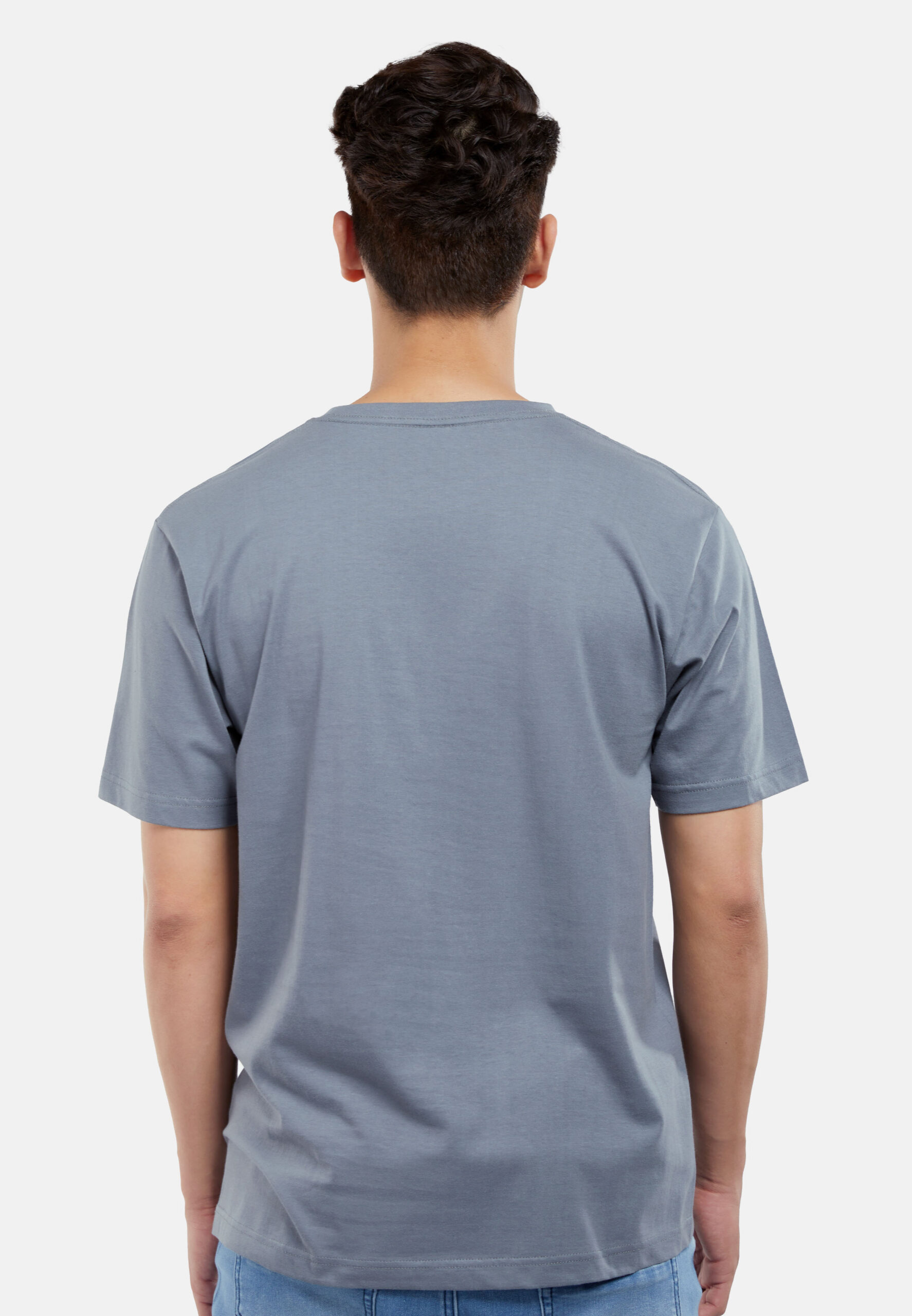 100% Cotton Round Neck (160 grams)- Knight Grey (P-901-71) - Image 8