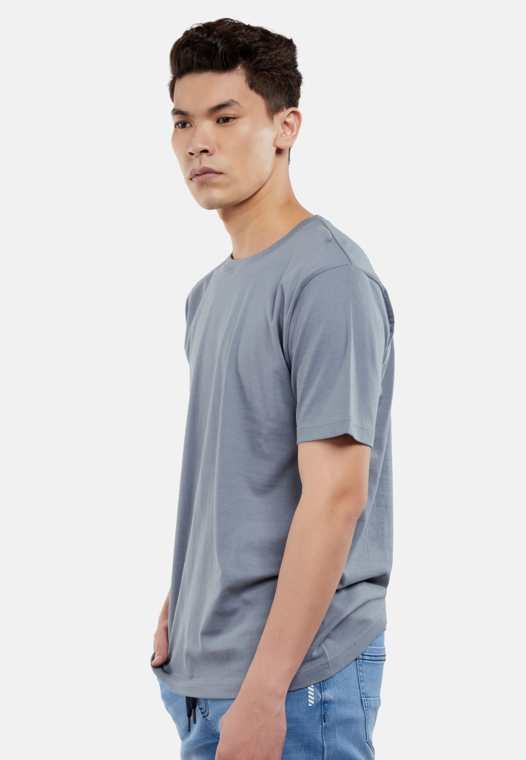 100% Cotton Round Neck (160 grams)- Knight Grey (P-901-71) - Image 9