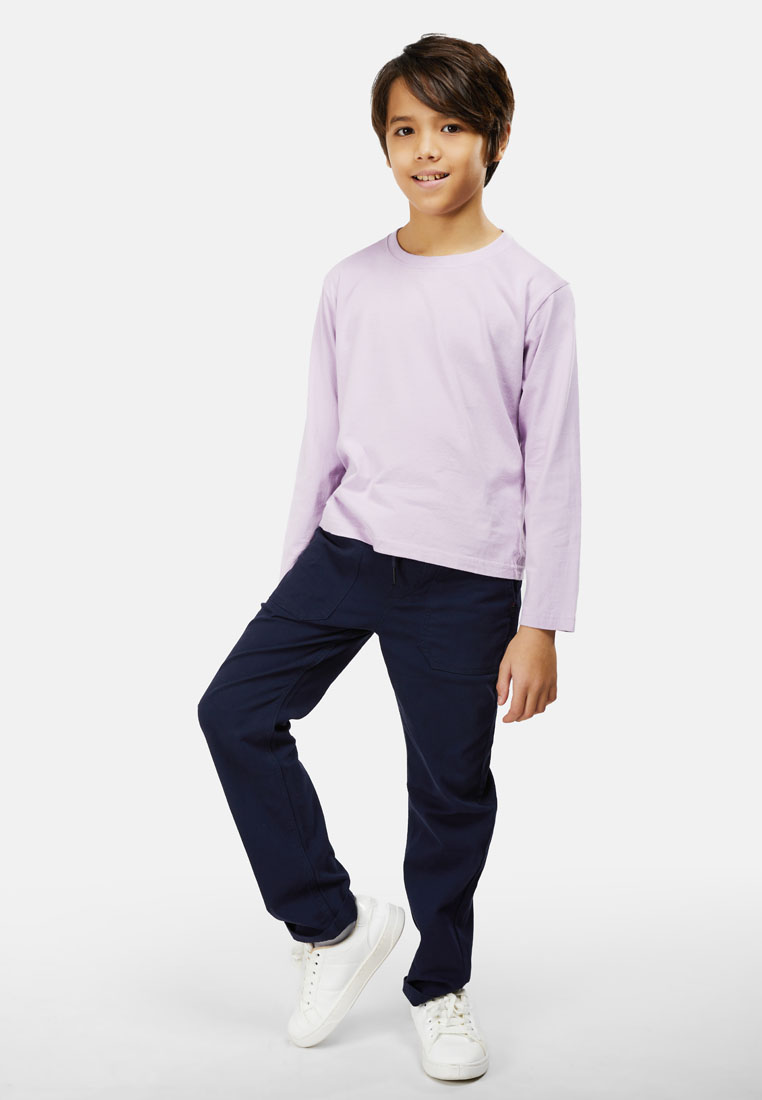 100% Cotton Long Sleeve Round Neck Kids-Light Purple (PK-601-45) - Panbasic