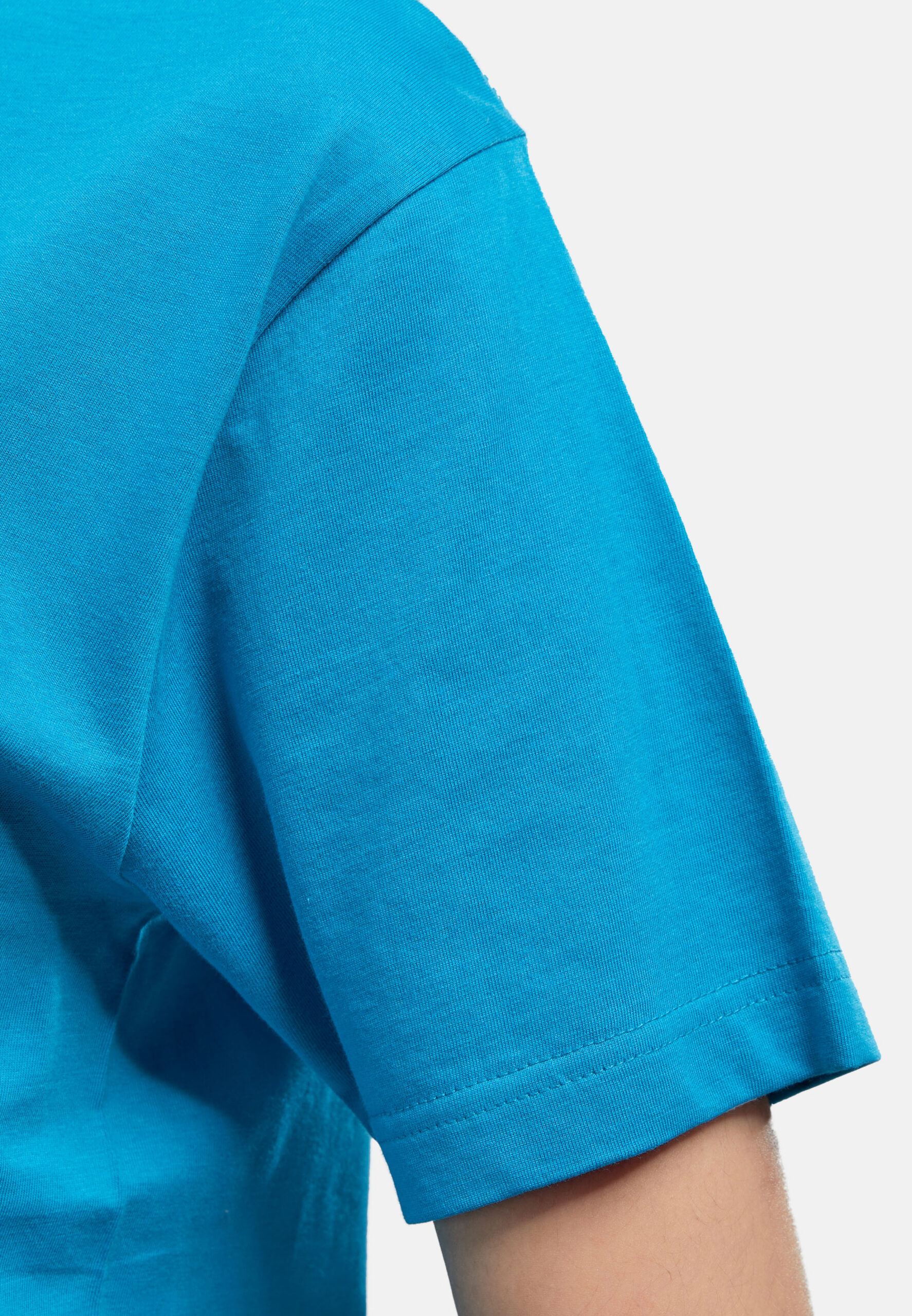 100% Cotton Round Neck (160 grams)- Aqua (P-901-15) - Image 5
