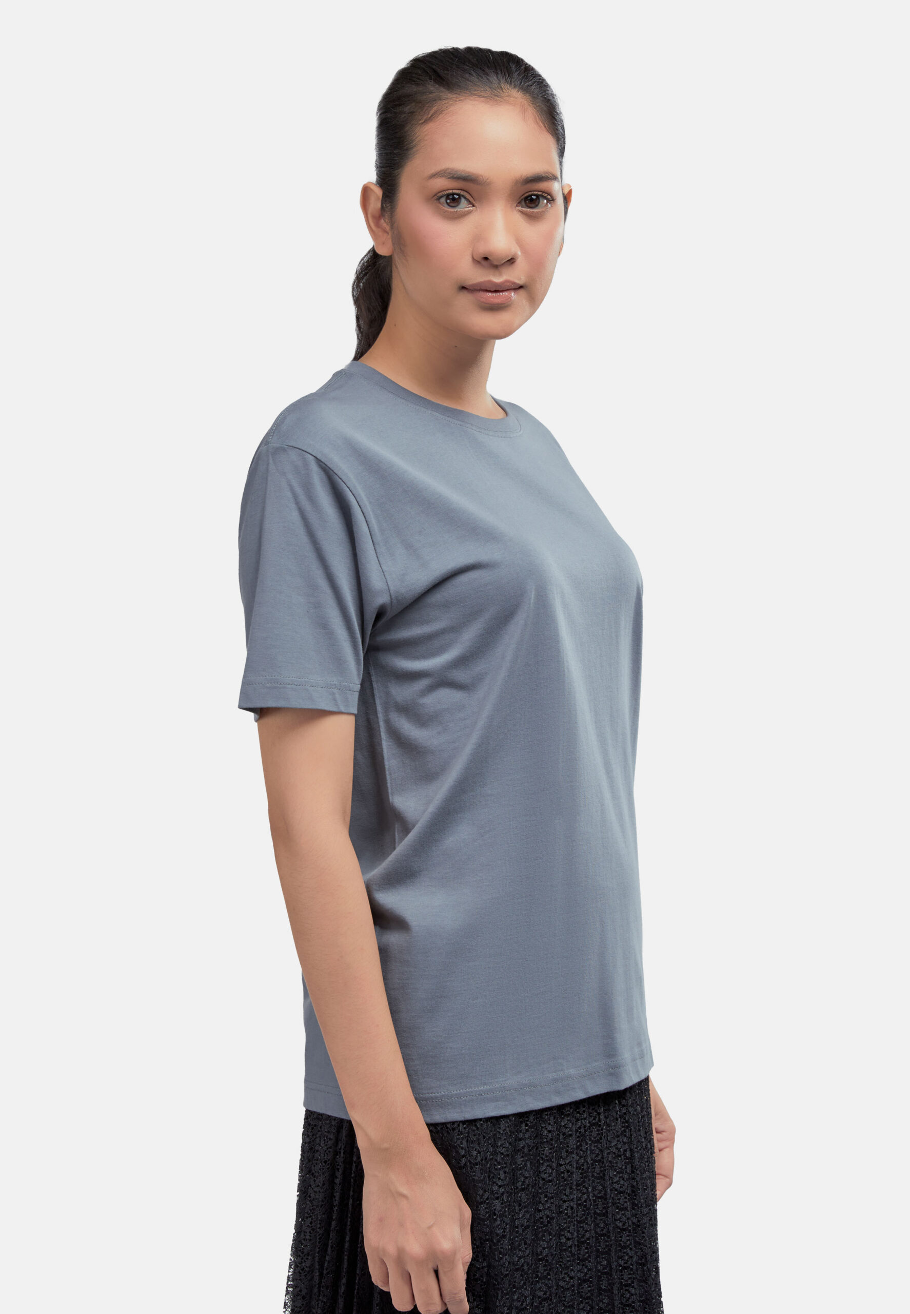 100% Cotton Round Neck (160 grams)- Knight Grey (P-901-71) - Image 4