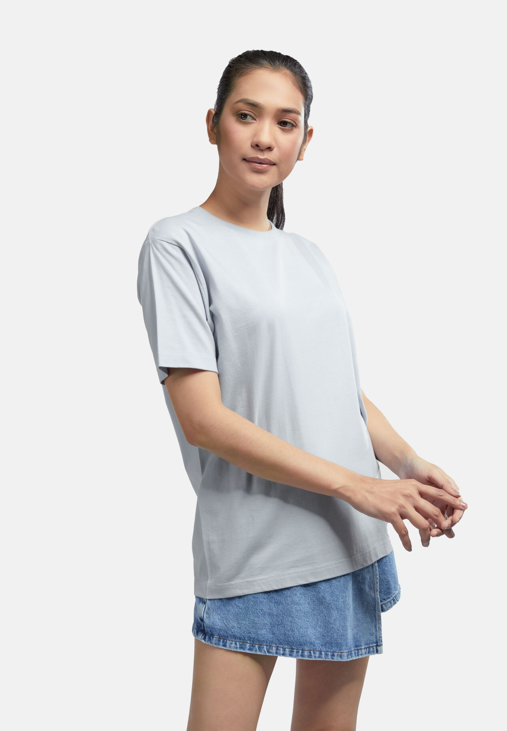 100% Cotton Round Neck (160 grams)- Light Grey (P-901-41) - Image 4